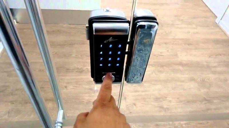 Fechadura digital biométrica porta de vidro